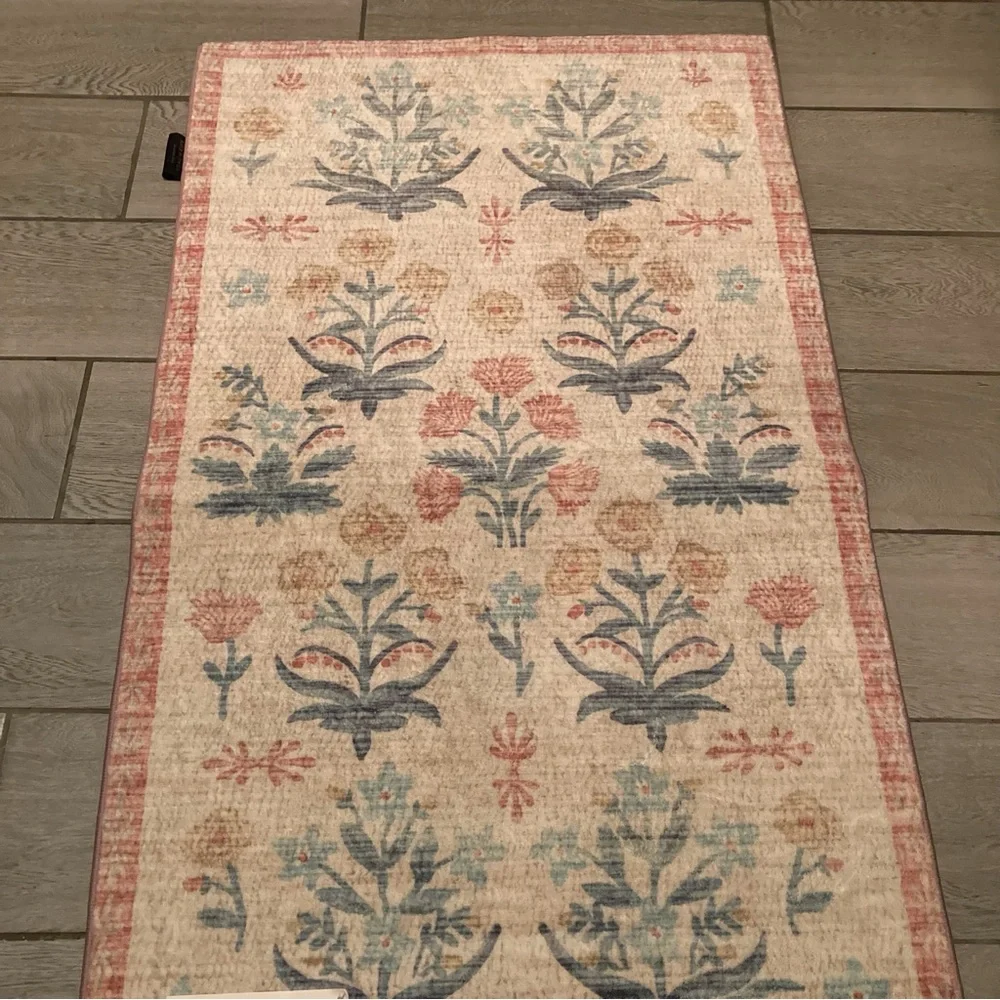 Rifle Paper Co. x Loloi Eden Collection Blush Mughal Rose Floral Accent Rug